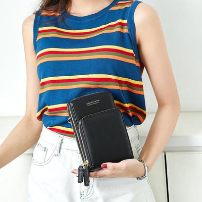 Women's 2024 Xiangyin Leather Crossbody Phone Wallet - Korean Style, Large Capacity, Multi-functional Mini Bag