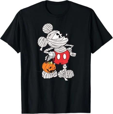 Mickey Mouse Mummy Spooky Cute Halloween Tshirt Black S