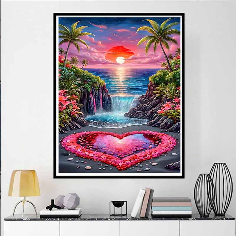 5D Landscape Art Diamond Kit, DIY Diamond Painting Waterfall and Crafts To Decorate Home Walls