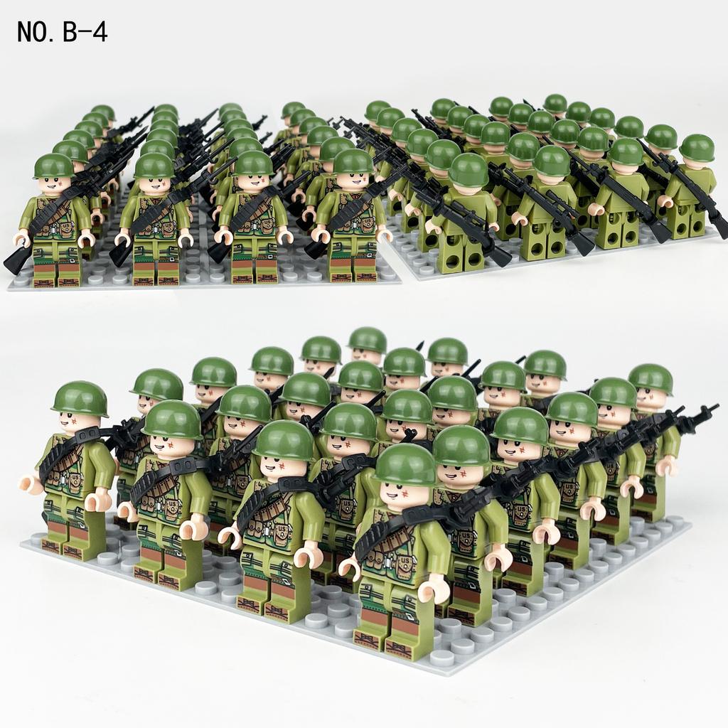 M8238 Us Field Corps Small Particle Building Block Children'S Toy Mortar Map Pig