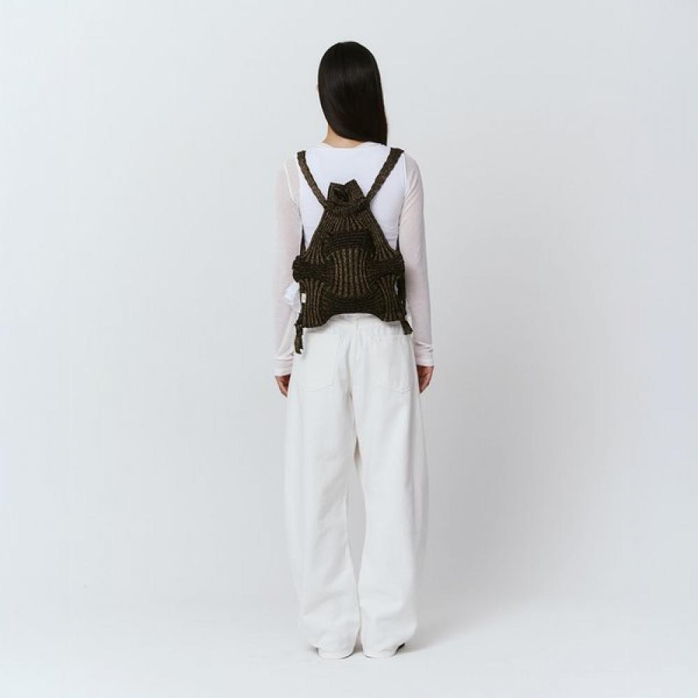 Pleatsmama Glitter Black Brown New Bow Backpack