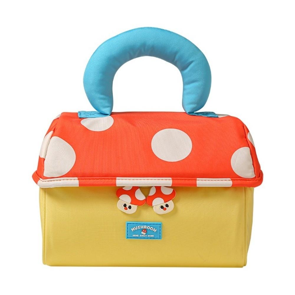 Oxford Cloth Mushroom Makeup Bag Multifunctional Toiletry Bag Kawaii Handheld Cosmetic Case Girls