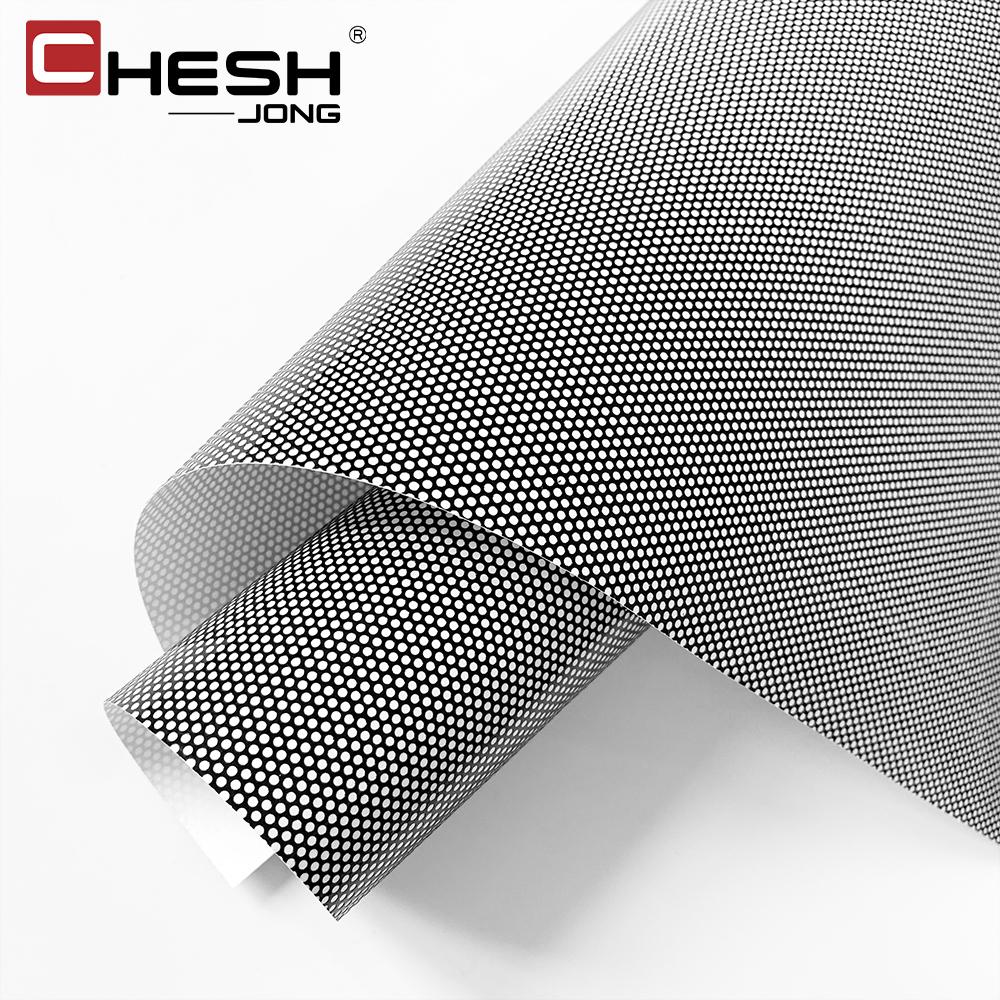 Mesh Film Fly-Eye Black White Vinyl Privacy Window Film Tinting Perforated One-Way Adhesive Glass Wrap Self-Adhesive Window Wrap