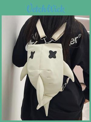 Shark Backpack For School Students Waterproof Nylon Casual Travel Daypack For Men Women