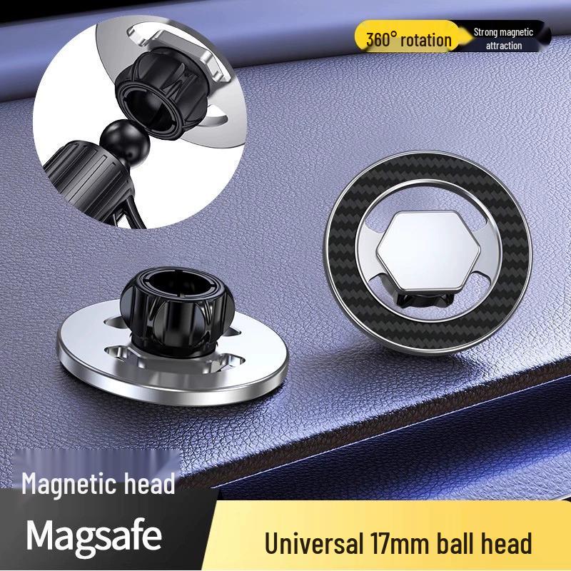 Ice Armor MagSafe Magnetic Phone Holder - Universal 17mm Ball Head for Car & Desktop.