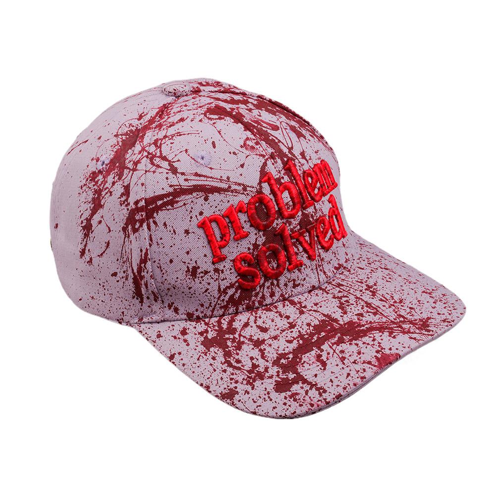 Baseball Hat Dark Blood Stain Print 3D Embroidery Problem Solved Unisex Sun Protection Baseball Hat Halloween Party Baseball Cap