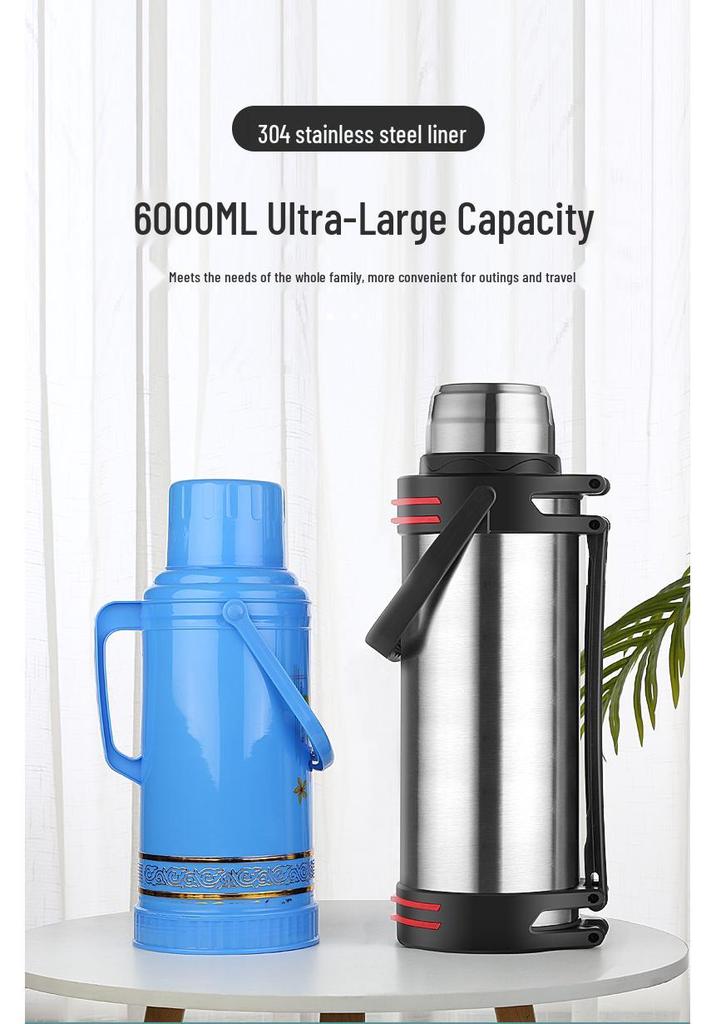 Large Capacity Stainless Steel Thermos for Men and Women - Portable Outdoor Water Bottle for Car and Home Use