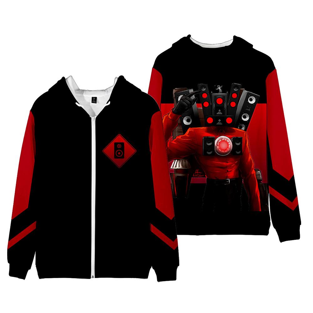 Cool Y2k Skibidi Toilet Hoodie Zipper Sweatshirts Men Women Long Sleeve Pullovers 3D Cosplay Clothes Kids Boy Girls Hoody