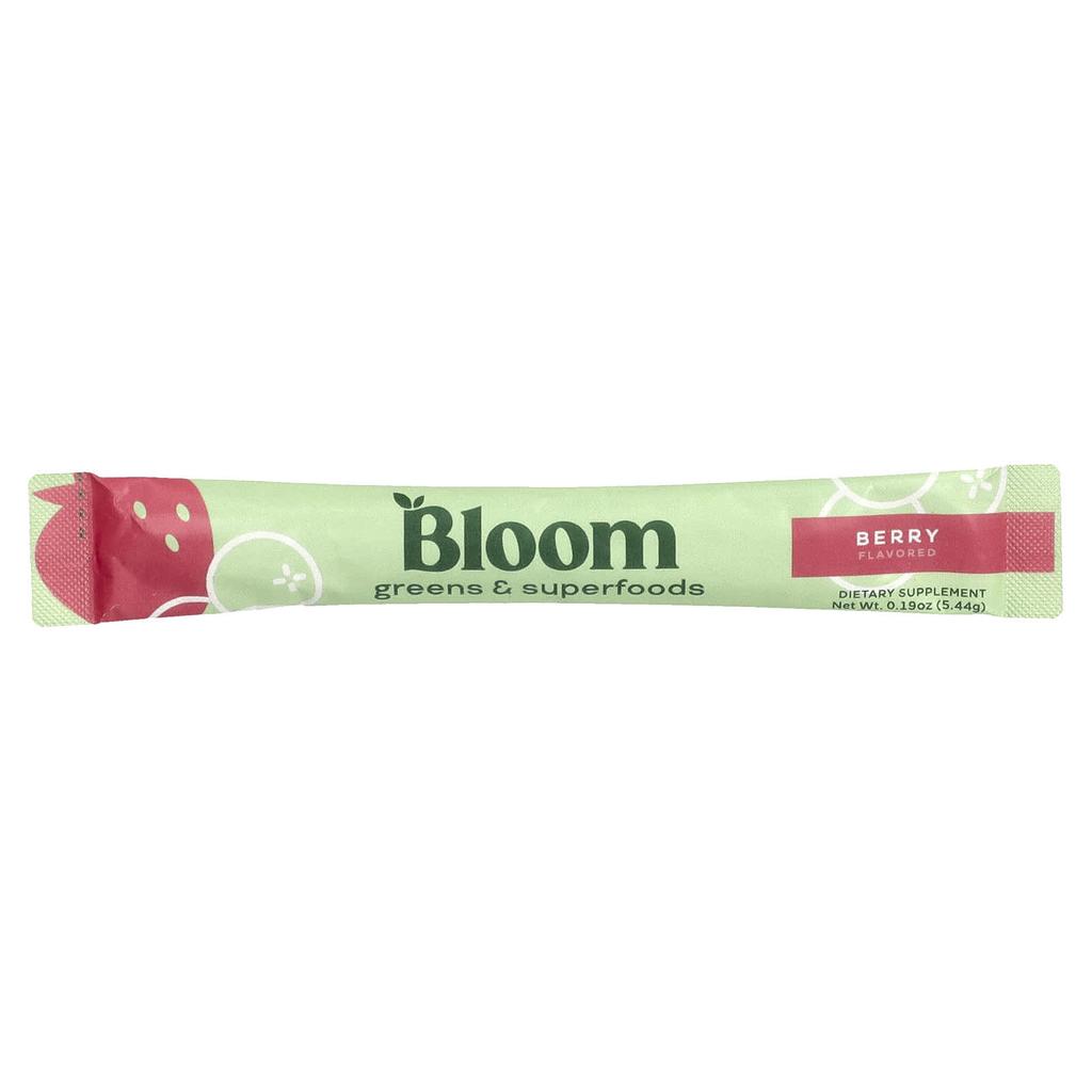 BLOOM Green & Super Food, Berry, 5 Stick Packs, 5.44 G (0.19 Oz) Each