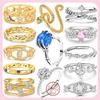 Rings for Women Authentic copper Ring Gold Plated Heart Bow Skull Hand Holding Bead Zircon Ring Engagement Wedding Jewellery
