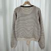 Round-neck Striped Knitted Sweater Shawl, Two Pieces of New Spring and Autumn Short Loose Casual Sweater Base Layer