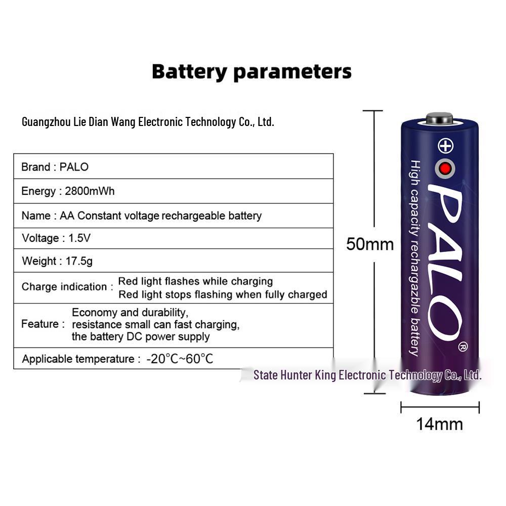 AA 1.5V Fast-Charge Rechargeable Lithium Battery for Toys & Electronics