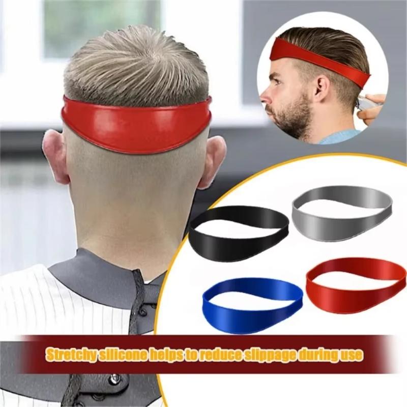 Silicone Hairline Cutting Guide Band Curved Edge Adjustable Fit For Home Diy Haircut Barbershop Use