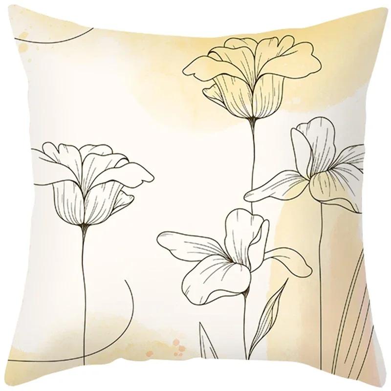 Leaf Throw Pillow Office Sofa Spring Home Decor case Square Flower Cushion Cover