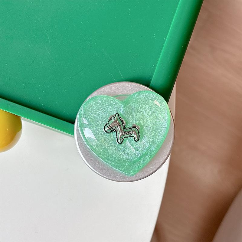 Creative Desktop Phone Airbag Holder Wind Paste Magnetic Glitter Heart Ring Girl Small Fresh