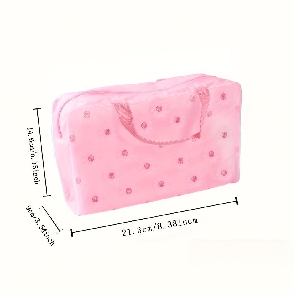 1pcs Transparent Travel Toilet Bag Waterproof PVC Toilet Bag, Waterproof Storage Cosmetic Bag with Zipper Handle Belt, Carry-on Airport Cosmetic Bag