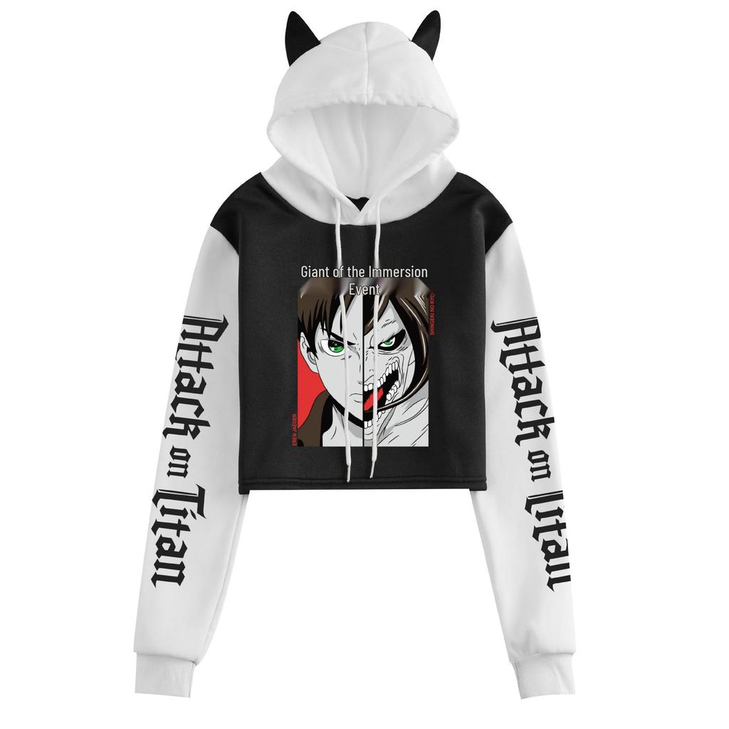 New Attack on Titan Women's Cat Ear Hoodie - Autumn/Winter Anime Merchandise