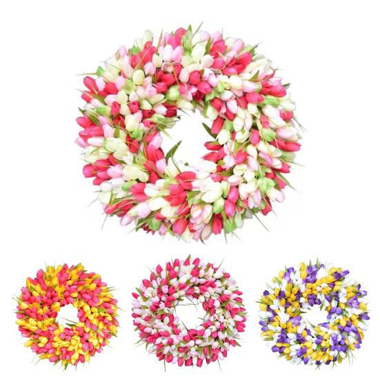 Beautiful Fine Texture Wreath Decor Elegant Handmade Plastic Holiday Wreath for Home