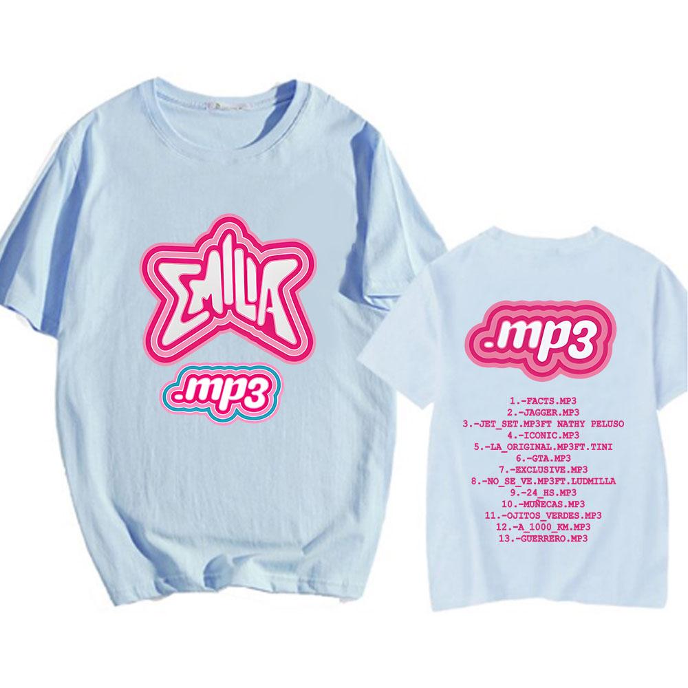 MP3 Emilia Mernes T-shirt Short Sleeve Summer Men Tee-shirt Cotton Soft High Quality Tshirts Camiseta Hombre Round Neck Tees Top
