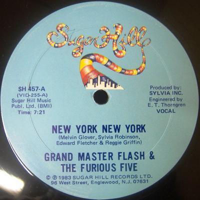 Δίσκος 12 ιντσών GRANDMASTER FLASH & THE FURIOUS FIV - New York New York SH457 Sugar Hill Reco 1983 US Rap & Hip-Hop/R&B Μεταχειρισμένο