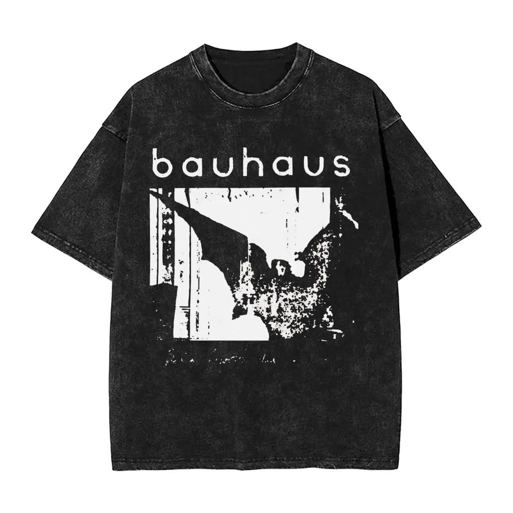 Classic Gothic Rock Pioneer Band Bauhaus Graphic Print Retro Washed TShirt Men Women Cotton Summer New Tee Casual Oversized Top