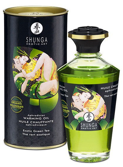 Warming Aphrodisiac Massage Oil - GREEN TEA 100ml - Shunga - Massage Oil