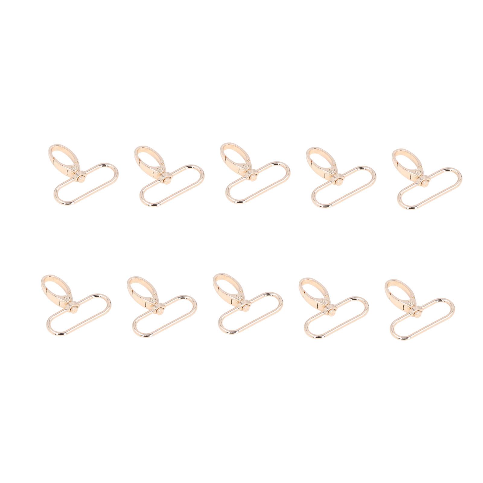

10 шт. Крючок для ключей Вращение на 360 градусов Тонкая работа Вращающийся крючок-зажим Клипса для ключей Светло-золотой