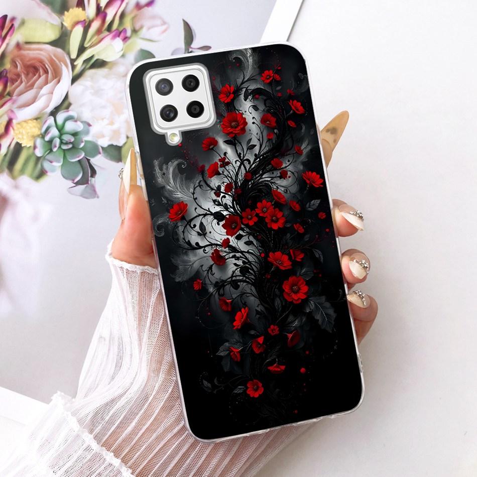 For Samsung Galaxy A22 4G A225F 5G A226B Cute Flower Butterfly Cat Painted Case For Samsung A22 Soft Silicone TPU Phone Cases