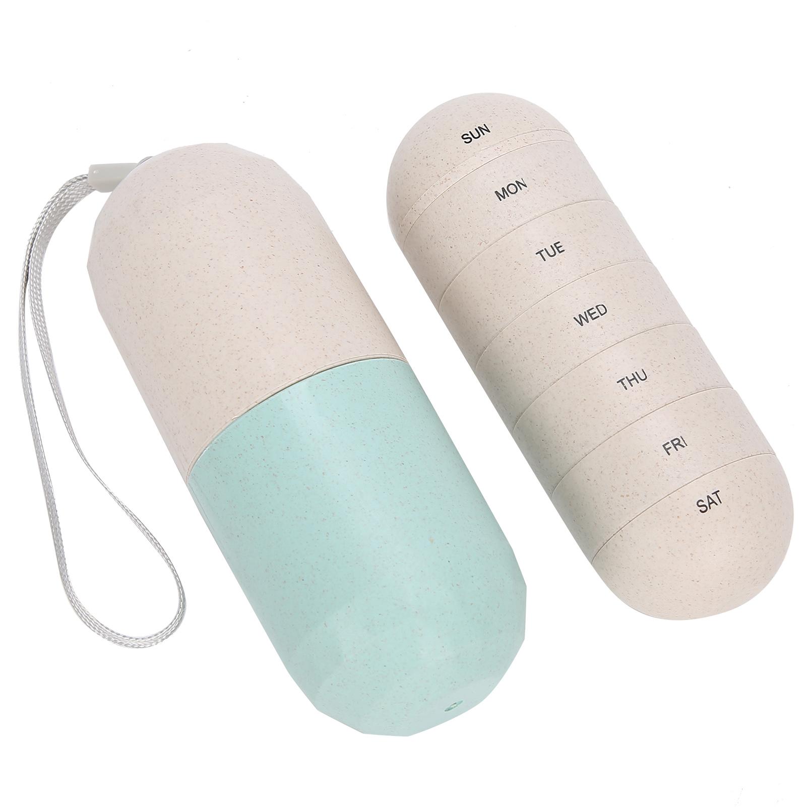 

7 Day Pills Case Travel Portable Pills Organizer Weekly Capsule Shape Medicine Case
