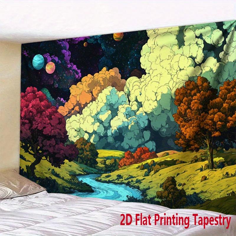 Galaxy Fantasy Landscapes Digital Printing Polyester Wall Tapestry Suitable For Use In Living Rooms Bedrooms Offices Bars Party
