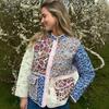 New Streetwear Fashion Printed Patchwork Coat for Women's Autumn and Winter