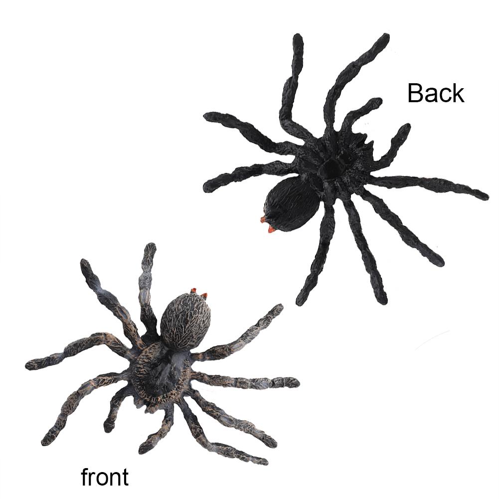 2pcs Realistic Spiders Fun Simulation Spiders Model Toy For Prank Props Party Decoration Gray