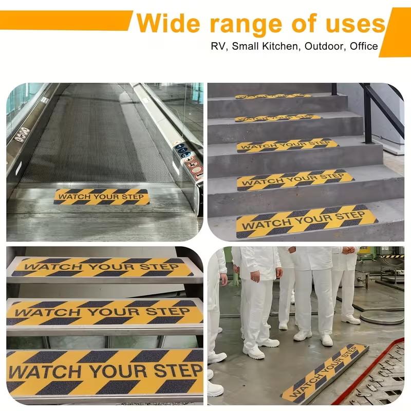Watch Your Step! Anti-slip Stair Warning Stickers - Yellow And Black Caution Marks, Home Safety Stickers | Warning Signs