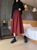 2025 Korean Style Women's High Waist Corduroy A-line Skirt – Autumn/Winter Retro Long Skirt with Large Hem and Slimming Fit