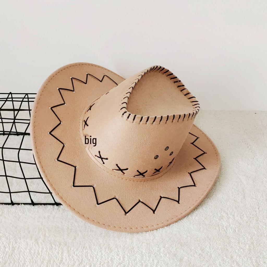 Western Cowboy Straw Hat for Men & Women - Sun Protection Wide Brim Beach & Outdoor Travel Hat