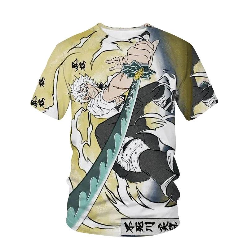 Anime Demon Slayer Kimetsu Παιδικό T-Shirt Cosplay Καλοκαιρινό Κοντομάνικο Παιδικά Ρούχα Κινούμενα Σχέδια Ghost Blade Γραφικό T-Shirt