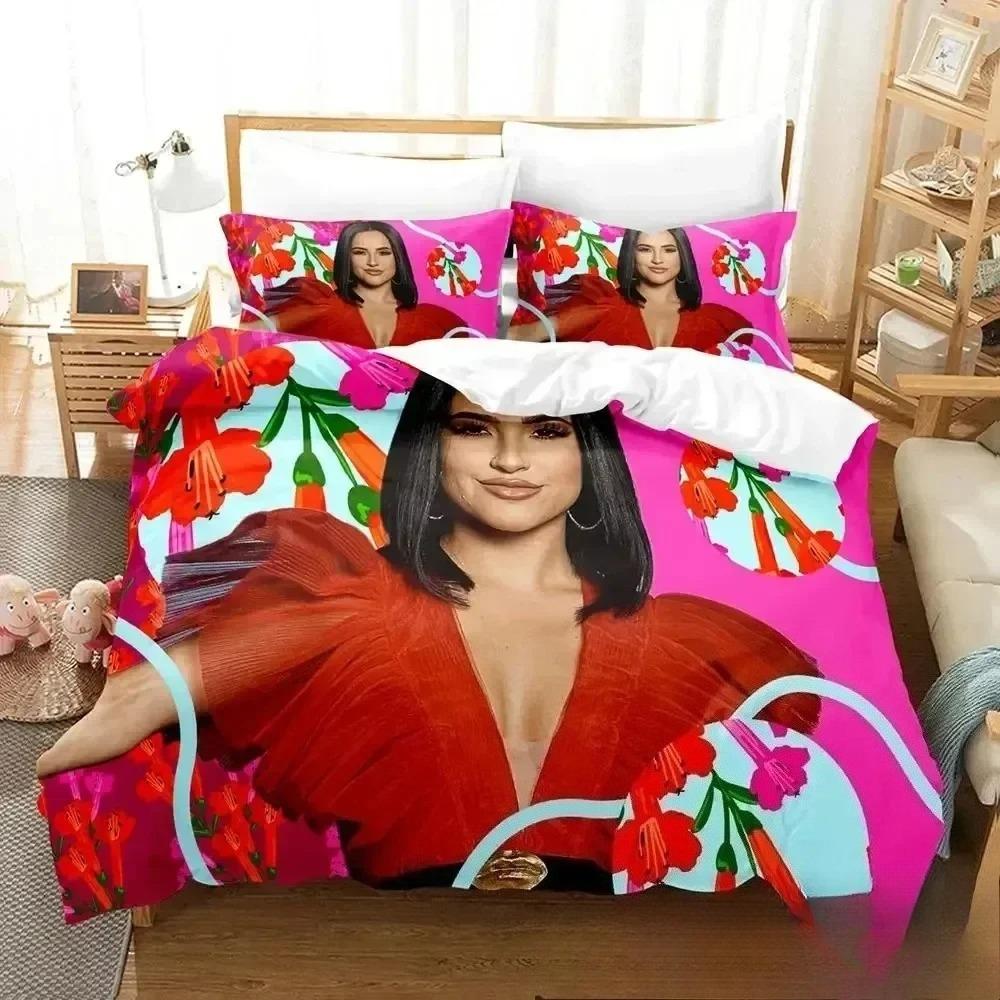 Juego de Ropa de Cama de la Cantante Popular Becky G Estampado 3D Funda Nórdica Funda de Almohada Decoración de Dormitorio para Adulto Niño Niña Regalo Tamaño Individual Doble Regalo