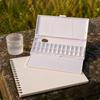 24Slot Paint Tray Foldable Folding Watercolor Box Thickened Portable Kit for Painting,