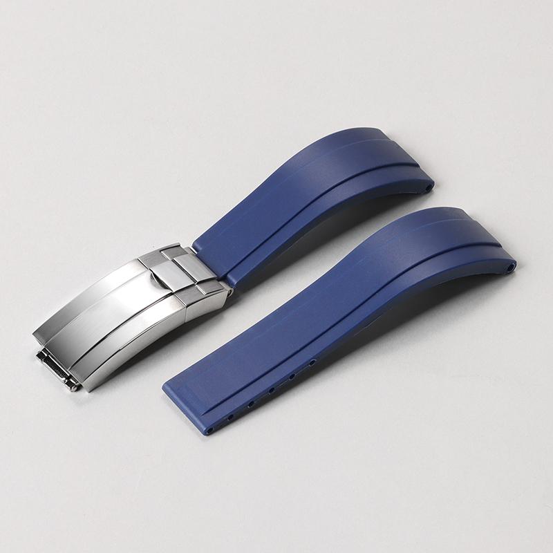 Rubber Watch Strap 20mm for Rolex Water Ghost Series Wrist Band Waterproof Silicone Watch Band Fold Buckle Men Sport Bracelet