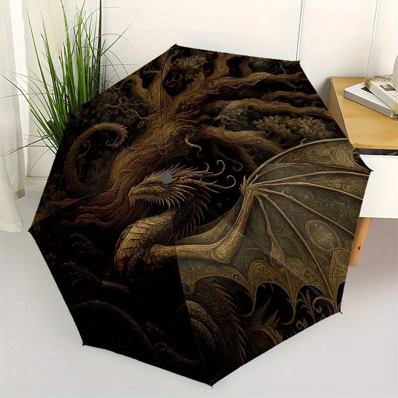 

Dragon Tree Fantasy Circular Wall Art PrintUmbrella with Cute Design, Portable 3-Fold Compact Umbrella for Men & Women, Valentine s Day Mother s Day H