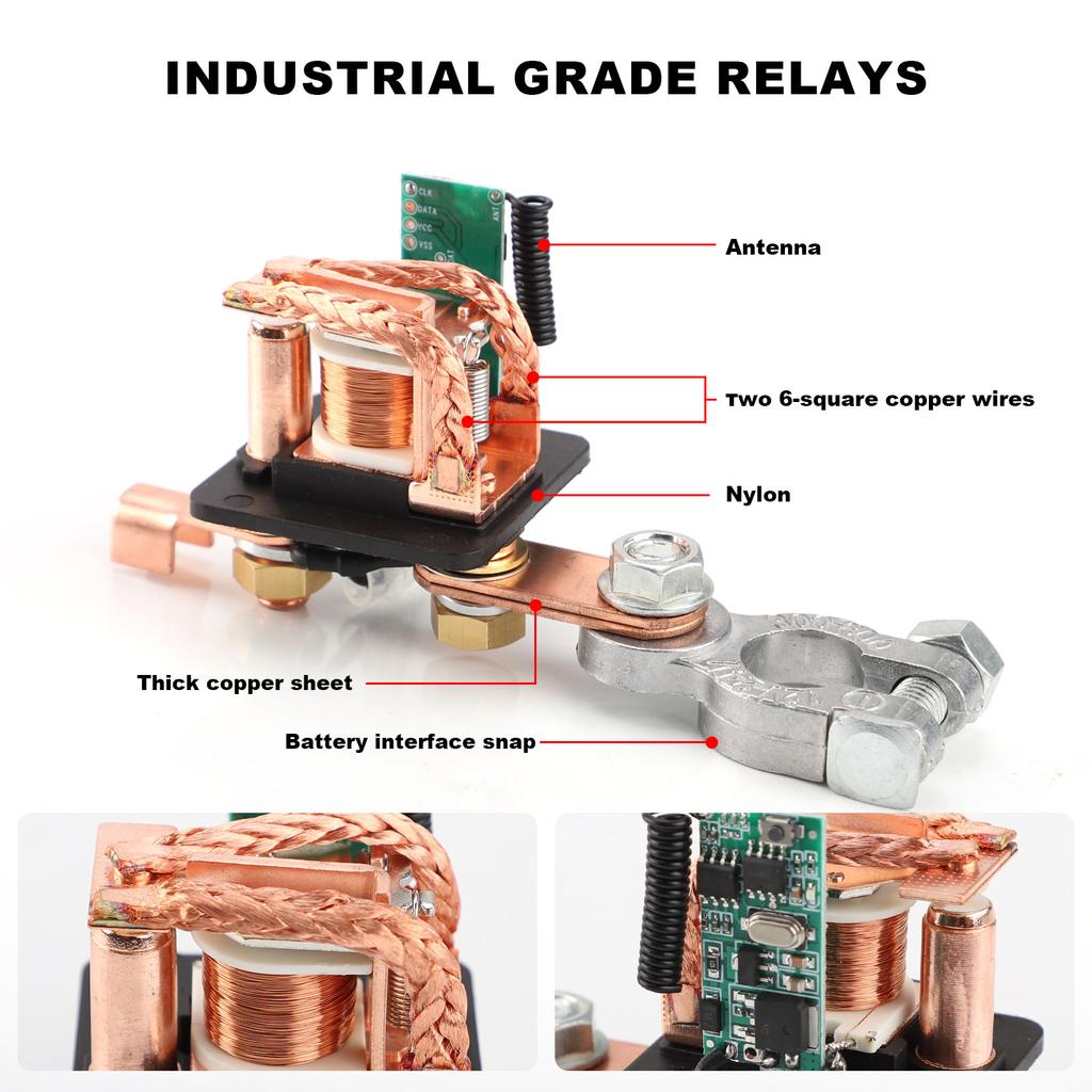 120A 200A 250A 12/24V Battery Switch Disconnect Cut Off Isolator Switch Relay Remote Control Battery with Remote Control Switch