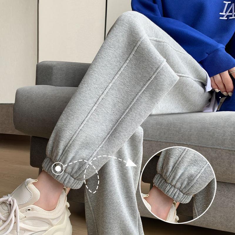 Grey Sweatpants Women's Spring and Autumn New Harlan Pants Casual Small Nine-point Tied Feet Thin Sweatpants