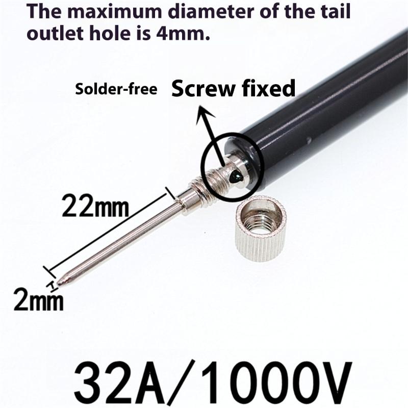 Pack of 5 Electrical Test Probes with Color Coding Multimeter Test Leads Set 2 Size for Easy Polarity Identification