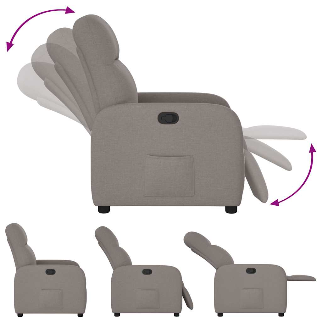 Relaxation Armchair Taupe Fabric