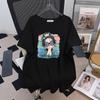 Plus Size Women's Slimming Round Neck Mid-Length Short-Sleeve T-Shirt 