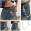 Beads Pearl Waist Chain Cross Pants Chain Retro Tassel Jeans Chain  Female