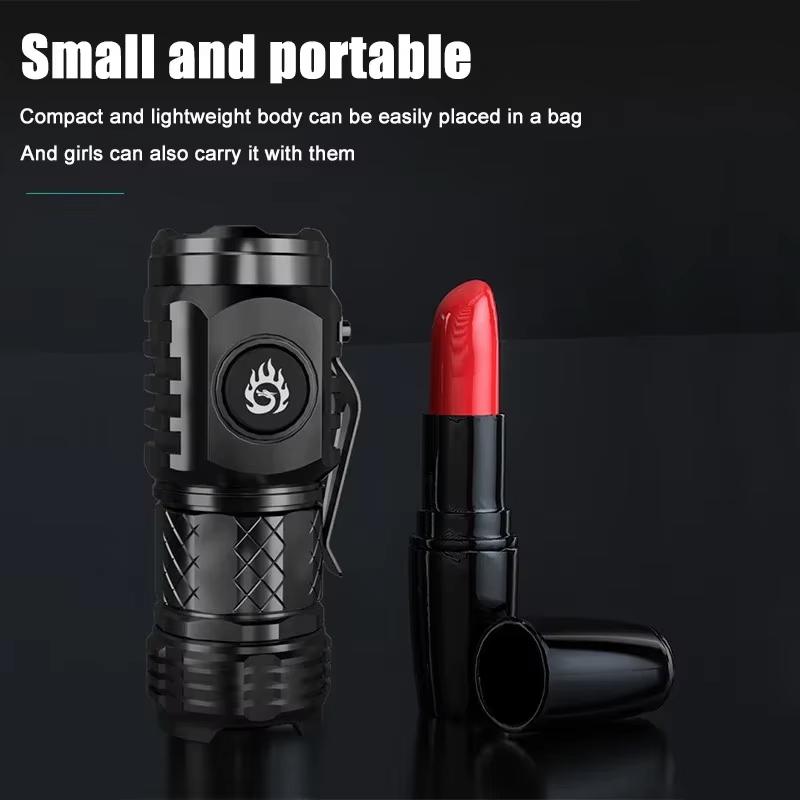 Powerful 3 LED Flashlight Portable Mini Flash Torch USB Rechargeable Emergency Spotlight with Pen Clip Super Bright Flashlight