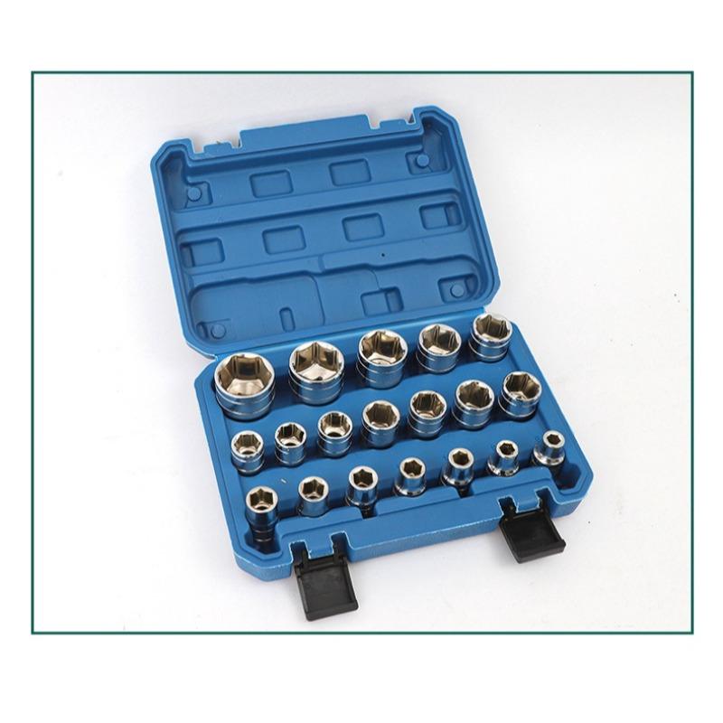 1/2 Drive Universal Metric Hex Nut Set of 19 in Blue синий