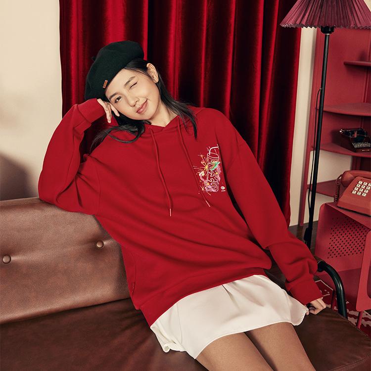 Hongxing Erke Cny Limited Edition Fireworks Series Sports Lifestyle Loose Fit Hoodie Unisex Hoodies Lucky-Red 51224102069-204