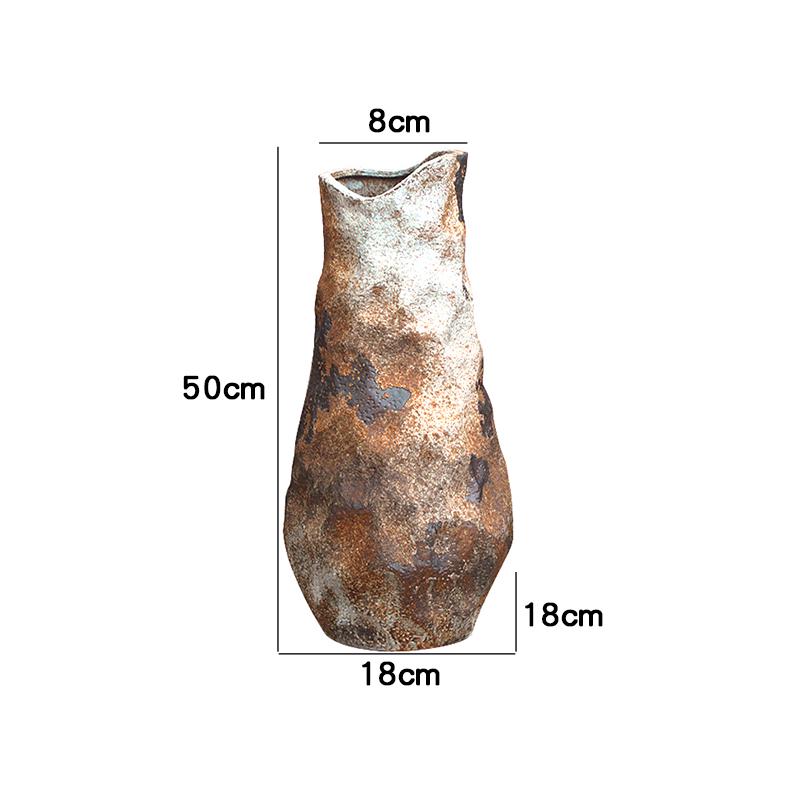 Retro Wabi-Sabi Zen Pottery Vase for Home and Hotel Decor